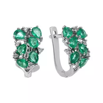 Золотые серьги с изумрудами