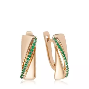 Золотые серьги с изумрудами