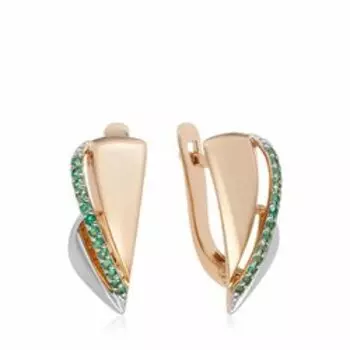 Золотые серьги с изумрудами