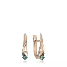 Золотые серьги с изумрудами