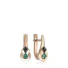 Золотые серьги с изумрудами