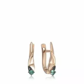 Золотые серьги с изумрудами