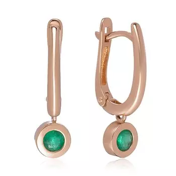 Золотые серьги с изумрудами