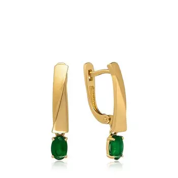 Золотые серьги с изумрудами