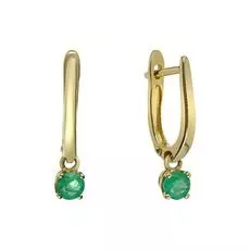 Золотые серьги с изумрудами