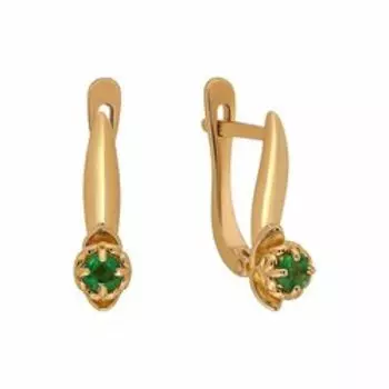 Золотые серьги с изумрудами