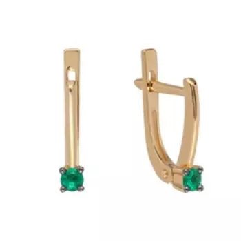 Золотые серьги с изумрудами