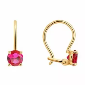 Золотые серьги с корундами