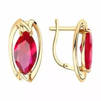 Золотые серьги с корундами