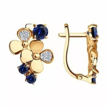 Золотые серьги с корундами