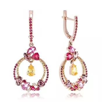 Золотые серьги с корундами