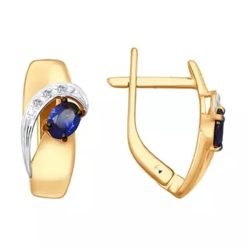 Золотые серьги с корундами