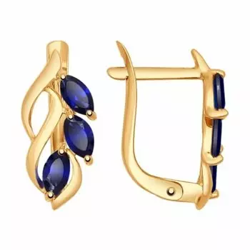 Золотые серьги с корундами