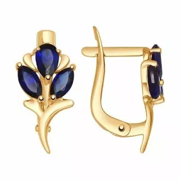 Золотые серьги с корундами