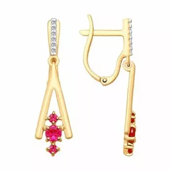 Золотые серьги с корундами