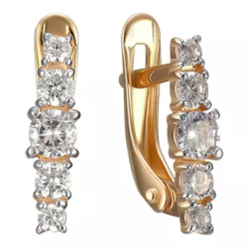 Золотые серьги с кубическим цирконием