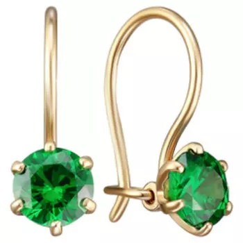 Золотые серьги с кубическим цирконием