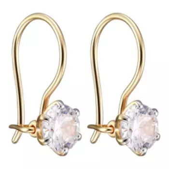 Золотые серьги с кубическим цирконием