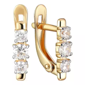 Золотые серьги с кубическим цирконием