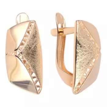 Золотые серьги с матированием