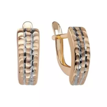 Золотые серьги с матированием и алмазной обработкой