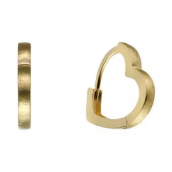 Золотые серьги с матированием "Сердца"