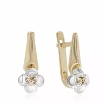 Золотые серьги с морганитами