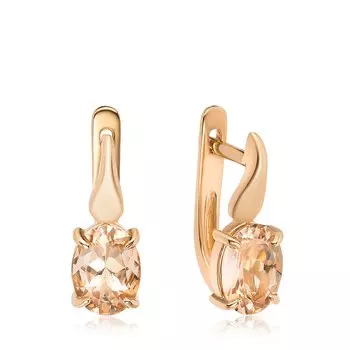 Золотые серьги с морганитами