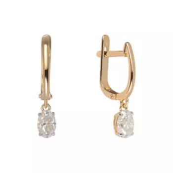 Золотые серьги с муассанитами