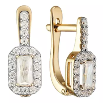 Золотые серьги с муассанитами