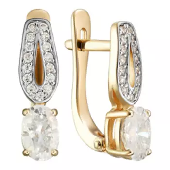 Золотые серьги с муассанитами