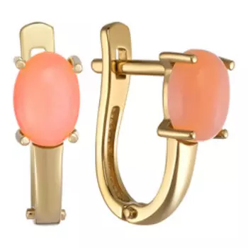 Золотые серьги с натуральными опалами