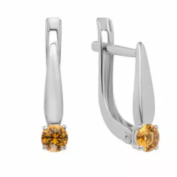 Золотые серьги с оранжевыми сапфирами