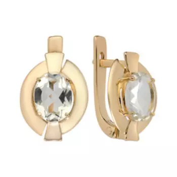 Золотые серьги с празиолитами