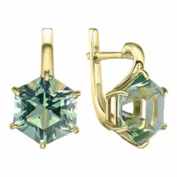 Золотые серьги с празиолитами