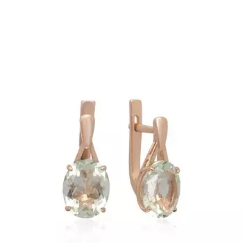 Золотые серьги с празиолитами