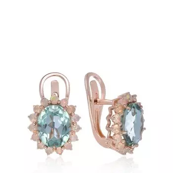 Золотые серьги с празиолитами