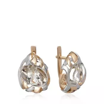 Золотые серьги с празиолитами