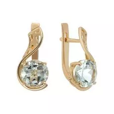 Золотые серьги с празиолитами