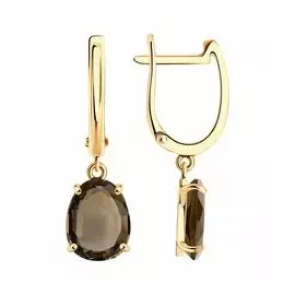 Серьги из золота с раухтопазами