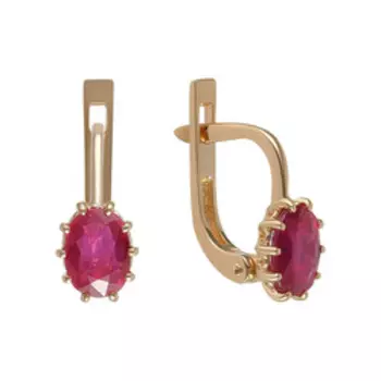 Золотые серьги с рубинами
