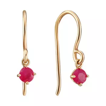 Золотые серьги с рубинами
