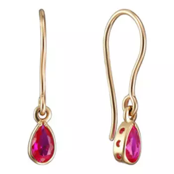 Золотые серьги с рубинами