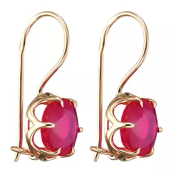 Золотые серьги с рубинами