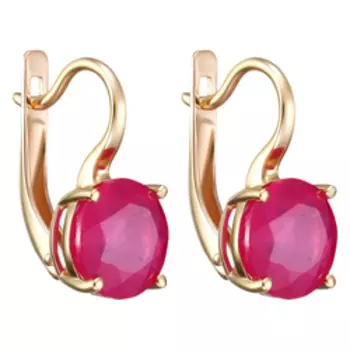 Золотые серьги с рубинами