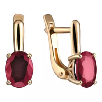 Золотые серьги с рубинами