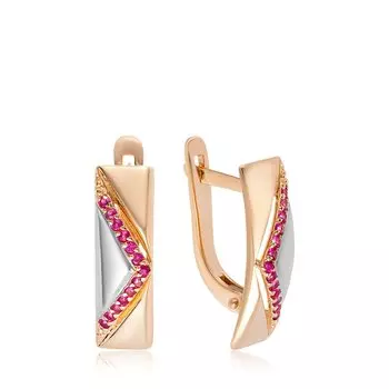 Золотые серьги с рубинами