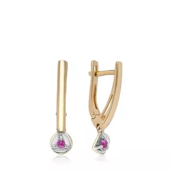 Золотые серьги с рубинами