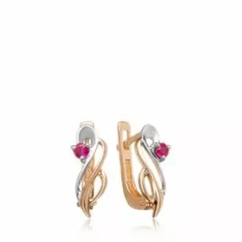 Золотые серьги с рубинами