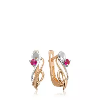 Золотые серьги с рубинами